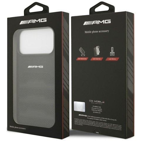 Etui AMG Leather Debossed Lines Logo do iPhone 18 Pro Max / 17 Pro Max czarny