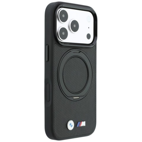 Etui BMW Kevlar Ring Stand 360 MagSafe do iPhone 18 Pro / 17 Pro czarny