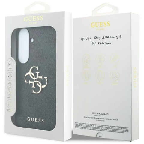 Etui Guess Embossed 4G Ring Classic Logo MagSafe do Samsung Galaxy S26 FE czarny