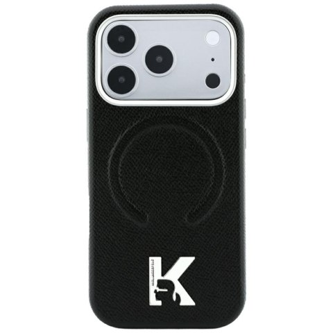 Etui Karl Lagerfeld Grained Embossed Ring & Kameo Logo MagSafe do iPhone 18 Pro Max / 17 Pro Max czarny