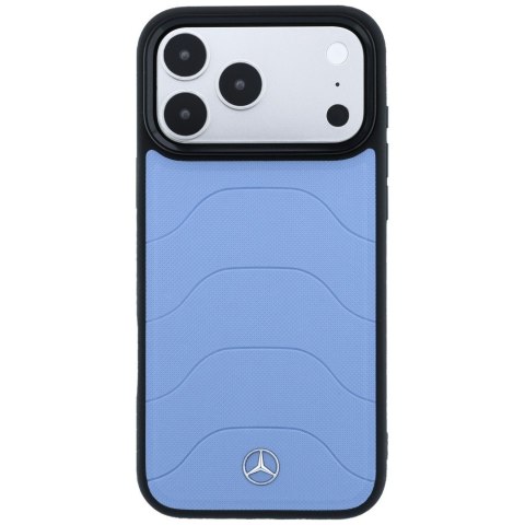 Etui Mercedes Leather Mesh with Bow Line MagSafe do iPhone 18 Pro Max / 17 Pro Max niebieski
