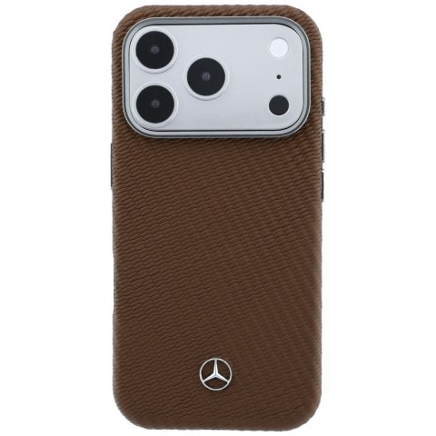 Etui Mercedes Leather Semi Wrap Wood Effect MagSafe do iPhone 18 Pro Max/ 17 Pro Max camel