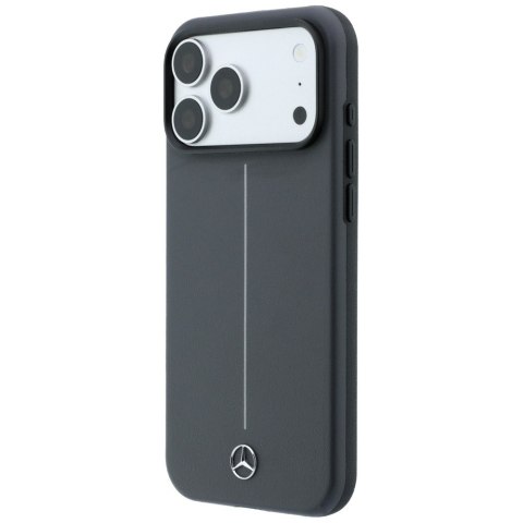 Etui Mercedes Leather Semi Wrap with Iconic Line MagSafe do iPhone 18 Pro / 17 Pro antracytowy