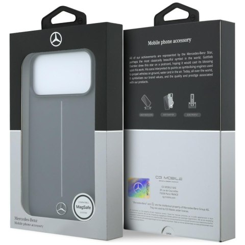 Etui Mercedes Leather Semi Wrap with Iconic Line MagSafe do iPhone 18 Pro / 17 Pro antracytowy