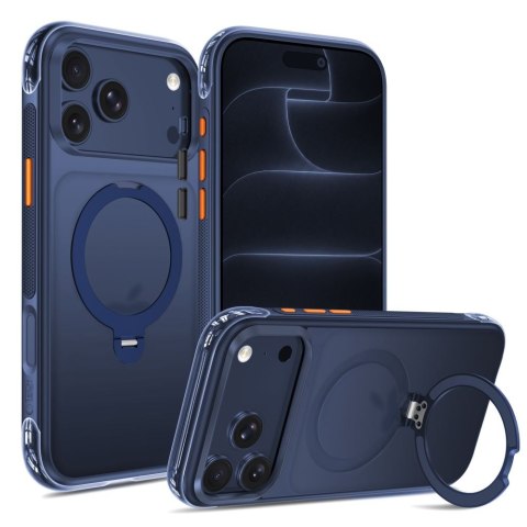 Etui z podstawką Tech-Protect MagAir Stand MagSafe do iPhone 17 Pro Max / 18 Pro Max, granatowe matowe