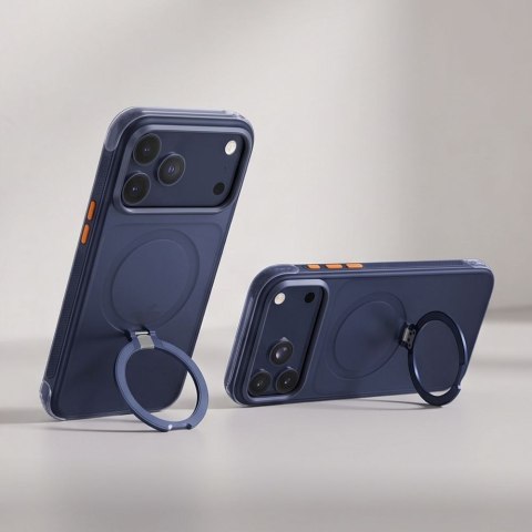 Etui z podstawką Tech-Protect MagAir Stand MagSafe do iPhone 17 Pro Max / 18 Pro Max, granatowe matowe