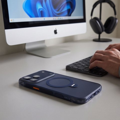 Etui z podstawką Tech-Protect MagAir Stand MagSafe do iPhone 17 Pro Max / 18 Pro Max, granatowe matowe