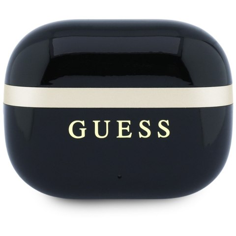 Słuchawki TWS Guess Glossy Gold LinePrinted Classic Logo czarny