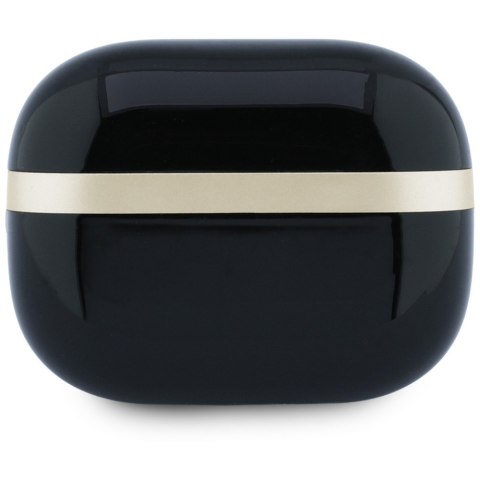 Słuchawki TWS Guess Glossy Gold LinePrinted Classic Logo czarny