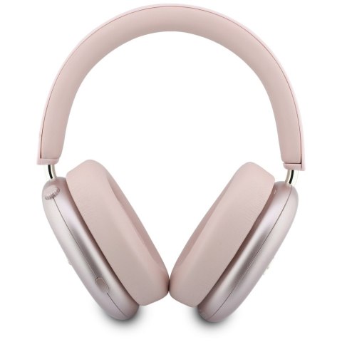 Słuchawki nauszne Guess Metallic Effect Metal Script Logo Bluetooth ENC różowy