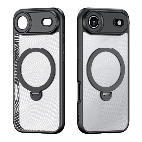 Etui Dux Ducis Aimo Mag z pierścieniem magnetycznym i podstawką na iPhone Air - czarne