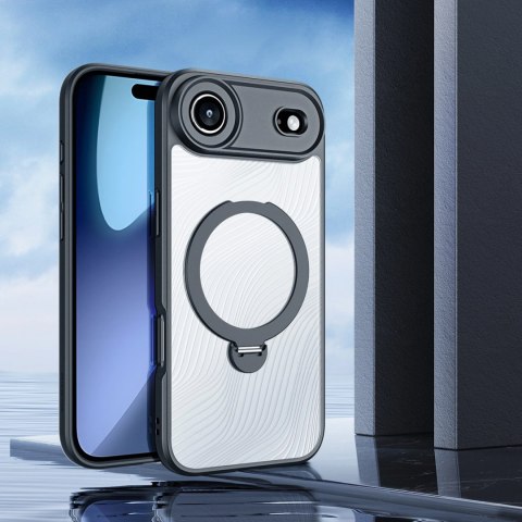 Etui Dux Ducis Aimo Mag z pierścieniem magnetycznym i podstawką na iPhone Air - czarne