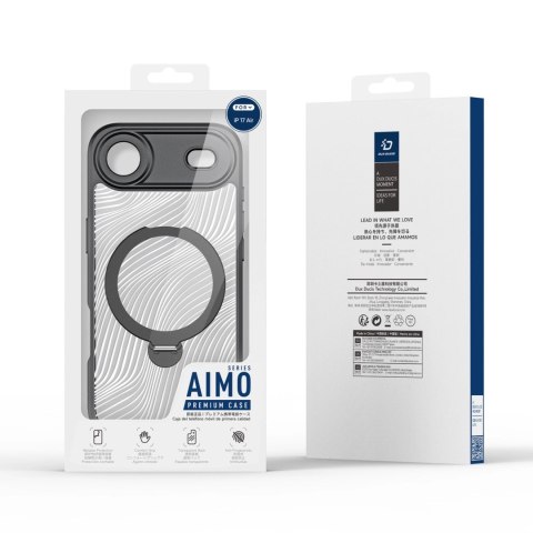 Etui Dux Ducis Aimo Mag z pierścieniem magnetycznym i podstawką na iPhone Air - czarne