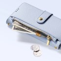 Etui skórzane Dux Ducis Lawa na iPhone 15 Pro Max - niebieskie