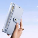 Etui skórzane Dux Ducis Lawa na iPhone 15 Pro Max - niebieskie