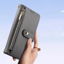 Etui skórzane Dux Ducis Lawa na iPhone 15 Pro Max - szare