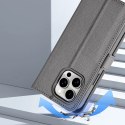 Etui skórzane Dux Ducis Lawa na iPhone 15 Pro Max - szare