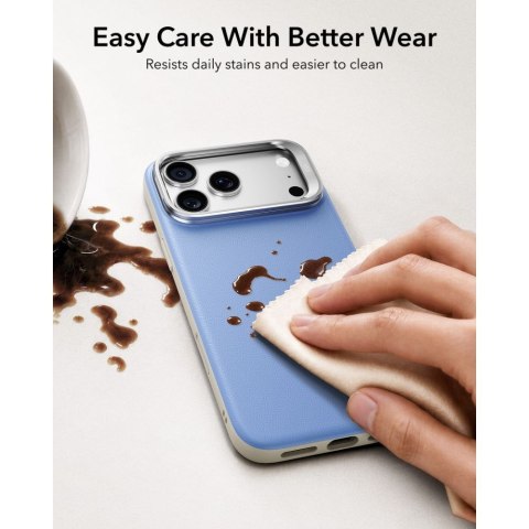 Etui skórzane ESR Leather Kickstand MagSafe do iPhone 17 Pro Max / 18 Pro Max błękitne
