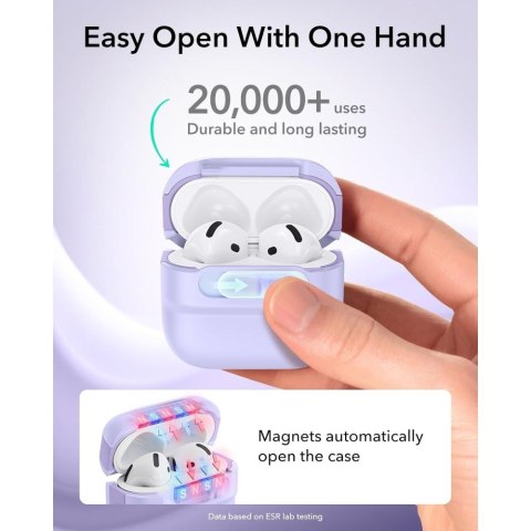 Etui ESR Pulse HaloLock MagSafe do Apple AirPods 4 / 5 - lawendowe