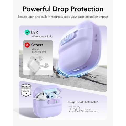 Etui ESR Pulse HaloLock MagSafe do Apple AirPods 4 / 5 - lawendowe