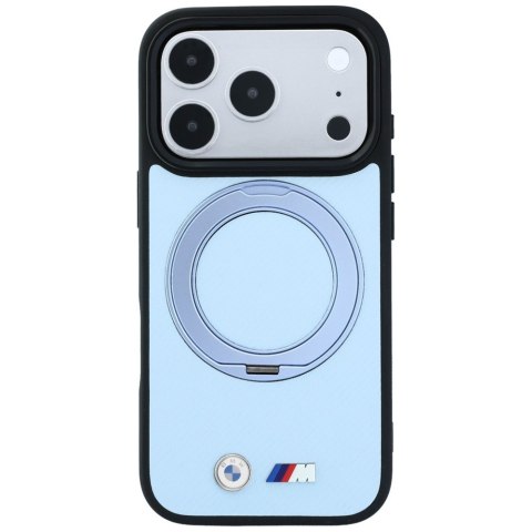 Etui BMW Kevlar Ring Stand 360 MagSafe do iPhone 18 Pro / 17 Pro niebieski