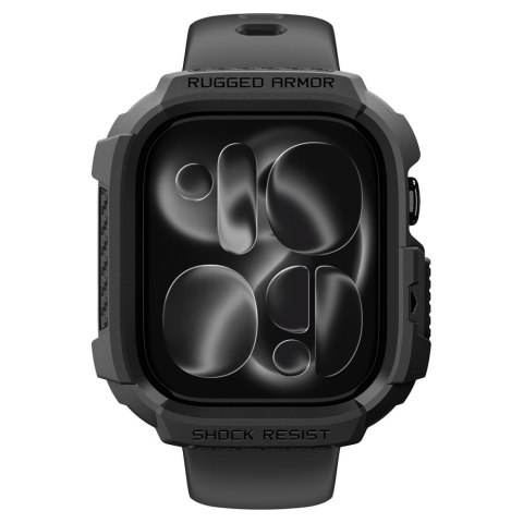 Etui ochronne Spigen Rugged Armor do Apple Watch 12 (46 mm) - czarny mat