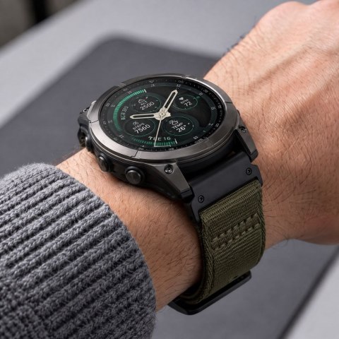 Pasek Tech-Protect Nylon Classic do Garmin Fenix 5X / 5X Plus / 6X / 6X Pro / 7X / 8 / 8 Pro / 9 / 9 Pro (47 mm) oliwkowy