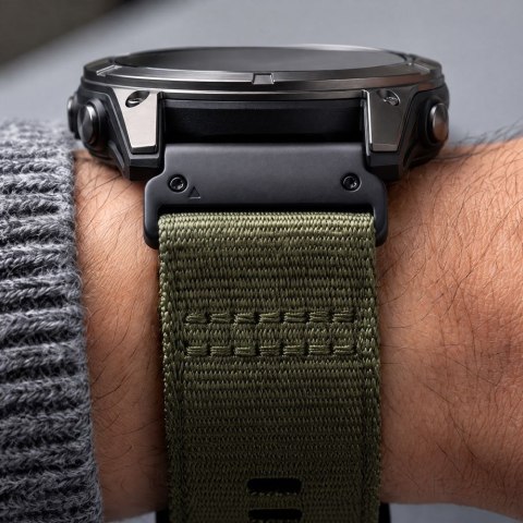 Pasek Tech-Protect Nylon Classic do Garmin Fenix 5X / 5X Plus / 6X / 6X Pro / 7X / 8 / 8 Pro / 9 / 9 Pro (47 mm) oliwkowy