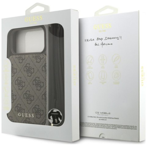 Etui Guess 4G Cardslots & Magnetic Closure Crossbody do iPhone 18 Pro / 17 Pro brązowy