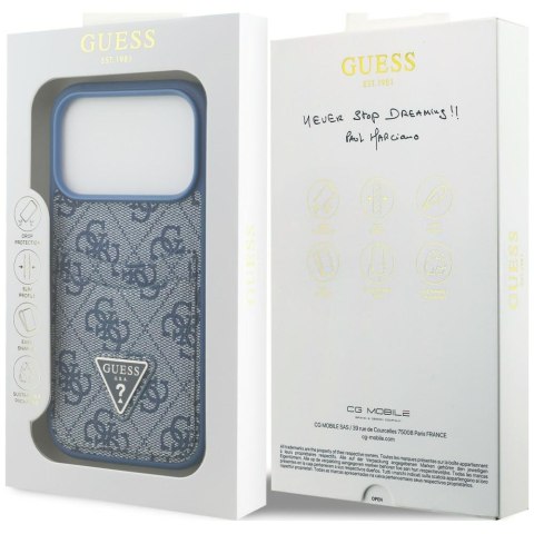 Etui Guess 4G Double Card Triangle do iPhone 18 Pro / 17 Pro niebieski