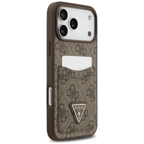 Etui Guess 4G Double Card Triangle do iPhone 18 Pro Max / 17 Pro Max brązowy