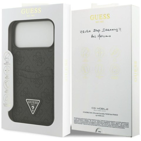 Etui Guess 4G Double Card Triangle do iPhone 18 Pro Max / 17 Pro Max czarny