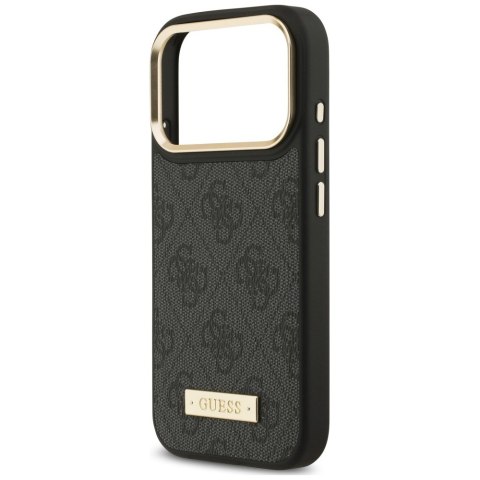 Etui Guess 4G Logo Plate MagSafe do iPhone 18 Pro / 17 Pro czarny