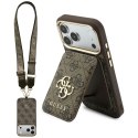 Etui Guess 4G z portfelem i smyczą Magsafe do iPhone 18 Pro Max / 17 Pro Max brązowy