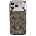 Etui Guess 4G z portfelem i smyczą Magsafe do iPhone 18 Pro Max / 17 Pro Max brązowy