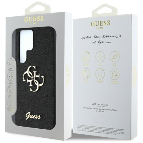 Etui Guess Fixed Glitter Big 4G Metal Logo do Samsung Galaxy S25 Ultra czarny