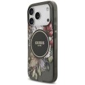 Etui Guess IML Flowers Pearl Strap MagSafe do iPhone 18 Pro / 17 Pro czarny