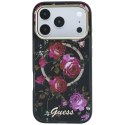 Etui Guess IML Glitter Blossom Roses MagSafe do iPhone 18 Pro Max / 17 Pro Max czarny
