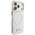 Etui Guess IML Script Metal MagSafe do iPhone 18 Pro Max / 17 Pro Max przezroczysty
