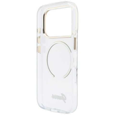 Etui Guess IML Script Metal MagSafe do iPhone 18 Pro Max / 17 Pro Max przezroczysty