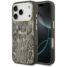 Etui Guess Python Pattern MagSafe do iPhone 18 Pro / 17 Pro brązowy