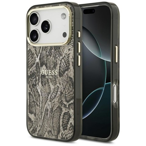 Etui Guess Python Pattern MagSafe do iPhone 18 Pro / 17 Pro brązowy