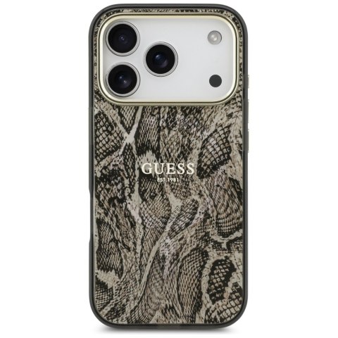 Etui Guess Python Pattern MagSafe do iPhone 18 Pro / 17 Pro brązowy