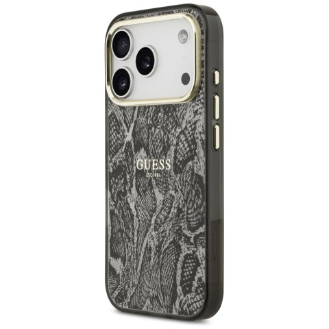 Etui Guess Python Pattern MagSafe do iPhone 18 Pro / 17 Pro czarny