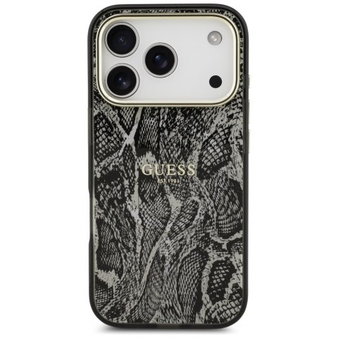 Etui Guess Python Pattern MagSafe do iPhone 18 Pro / 17 Pro czarny