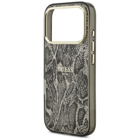 Etui Guess Python Pattern MagSafe do iPhone 18 Pro / 17 Pro czarny
