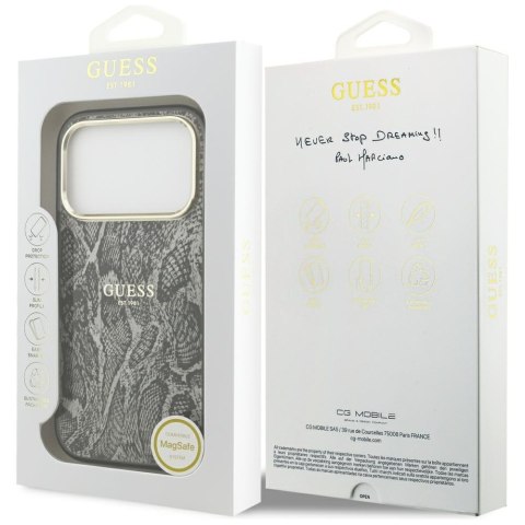 Etui Guess Python Pattern MagSafe do iPhone 18 Pro / 17 Pro czarny