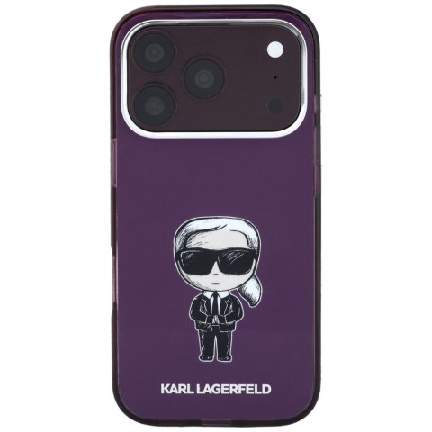 Etui Karl Lagerfeld IML Ikonik Sketch Print MagSafe do iPhone 18 Pro / 17 Pro burgundowy