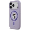 Etui Karl Lagerfeld Silicone Karl&Choupette Ring MagSafe do iPhone 18 Pro / 17 Pro fioletowy