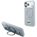 Etui Karl Lagerfeld with Ring Stand 360 Karl Head Pin MagSafe do iPhone 18 Pro Max / 17 Pro Max szary
